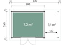 Vorschaubild Wolff Finnhaus Gartenhaus Pulti 34-B  Typ 5 mit 150 cm Seitendach A