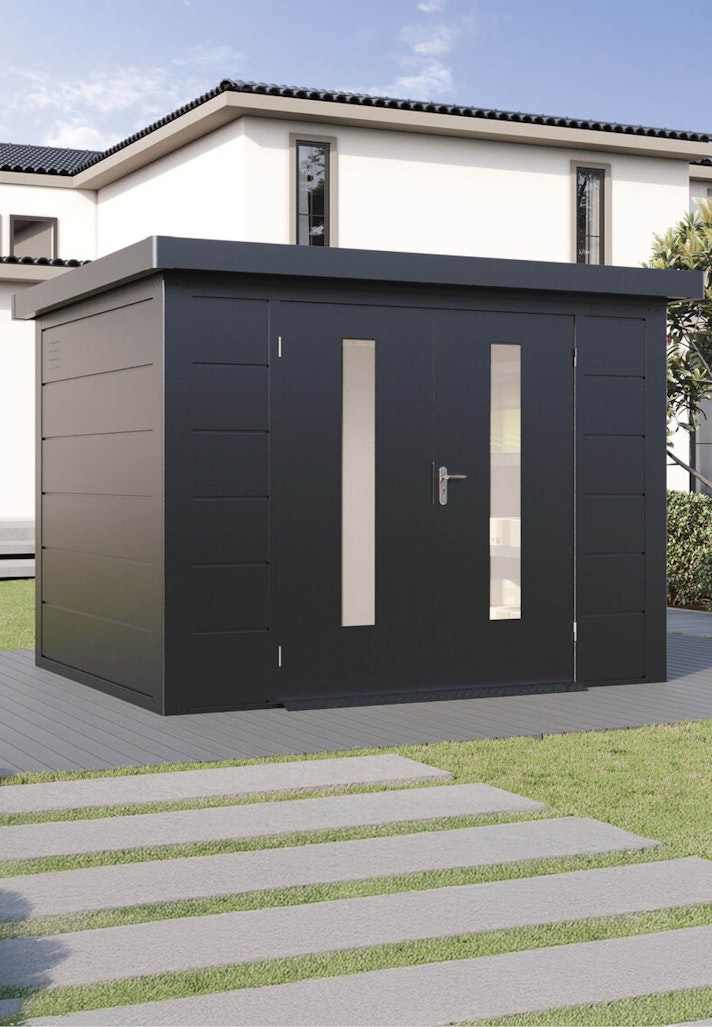 Klasse: Wolff Finnhaus Metall-Gerätehäuser! Sliderbild