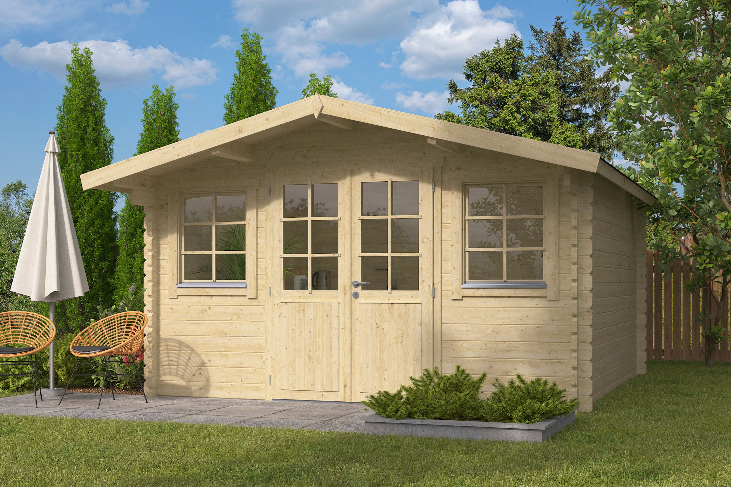 Wolff Finnhaus Gartenhaus Neele 3838 - 44 mm