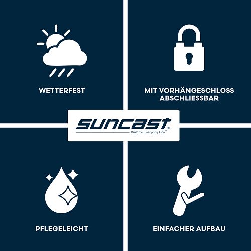 Suncast Kunststoff-Gerätehaus Modernist mit Schiebetür – stahlverstärkt (Woodland)