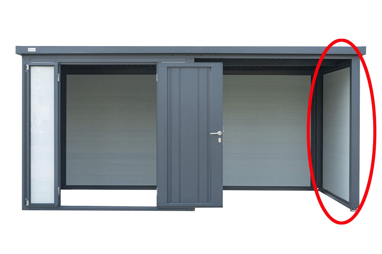 Wolff Finnhaus WPC Seiten-/Rückwand Anthrazit für Modell 29 (1 Stück)