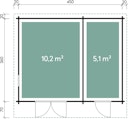Vorschaubild Wolff Finnhaus Gartenhaus Trondheim 44-D 2-Raum isolierverglast