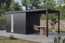 Vorschaubild Wolff Finnhaus Metall Gartenhaus Linnea inkl. Anbaudach