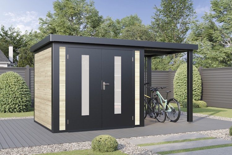 Wolff Finnhaus Metall-Holzgartenhaus Hybridhaus Alvar - 28 mm