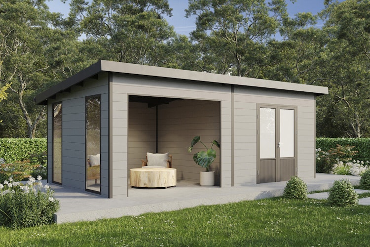 Wolff Finnhaus WPC Gartenhaus Tona 6030 mit Wandpaket - 28 mm