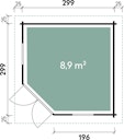Vorschaubild Wolff Finnhaus Gartenhaus 5-Eckhaus Maja 40-A