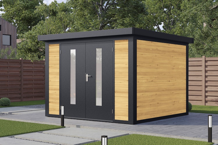 Wolff Finnhaus Metall-Holzgartenhaus Hybridhaus Henrik - 28 mm