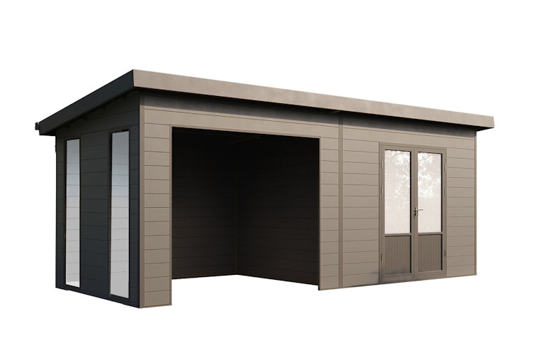 Wolff Finnhaus WPC Gartenhaus Tona 6024 mit Wandpaket - 28 mm