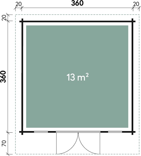 Wolff Finnhaus Gartenhaus Trondheim 44-B isolierverglast XL
