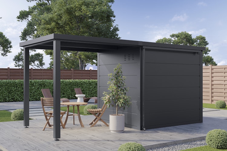 Wolff Finnhaus Metall-Dachrinnenset 430 cm mit 2 Fallrohren für Ulrik & Linnea