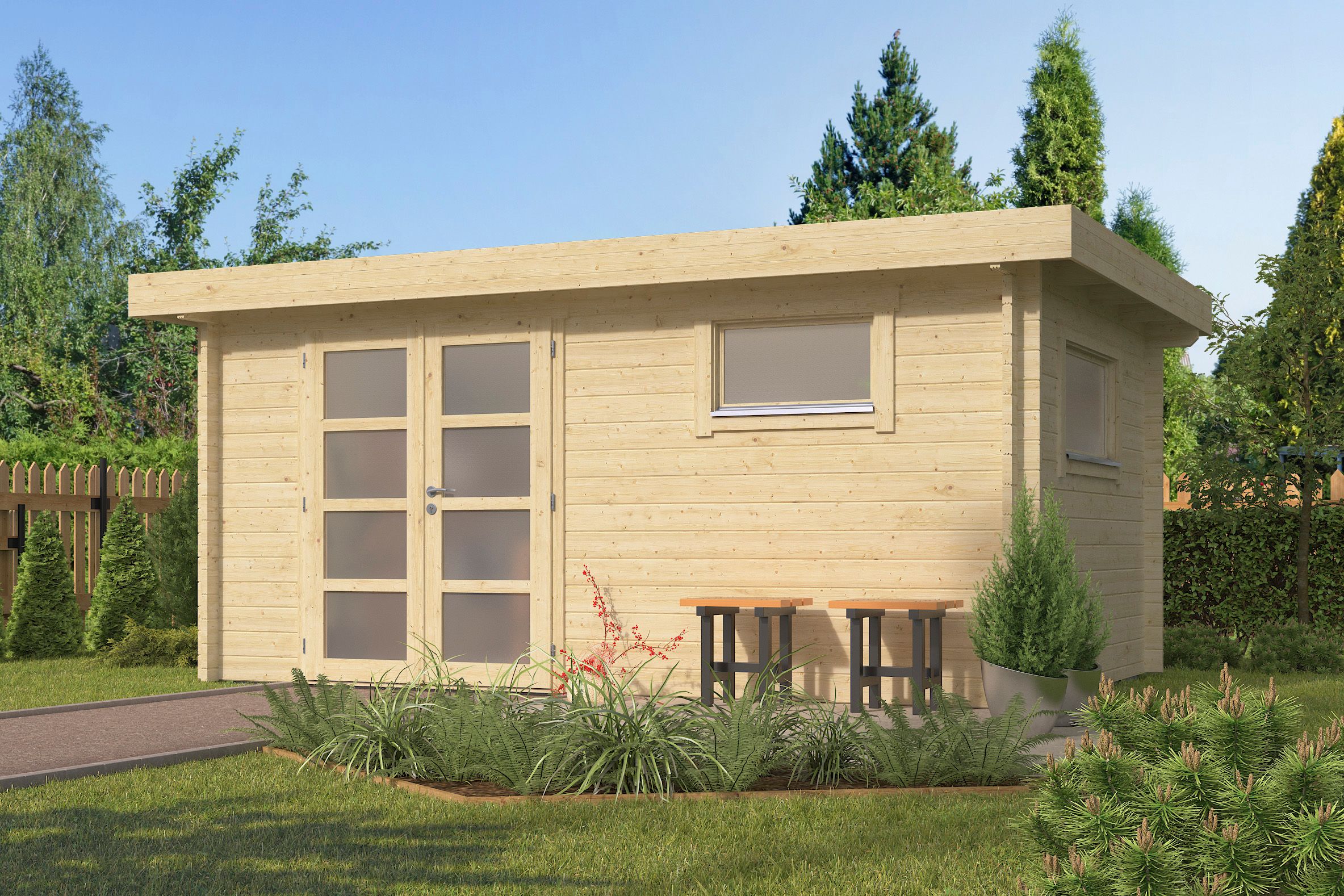 Wolff Finnhaus Gartenhaus Levke 4529 - 44 mm 