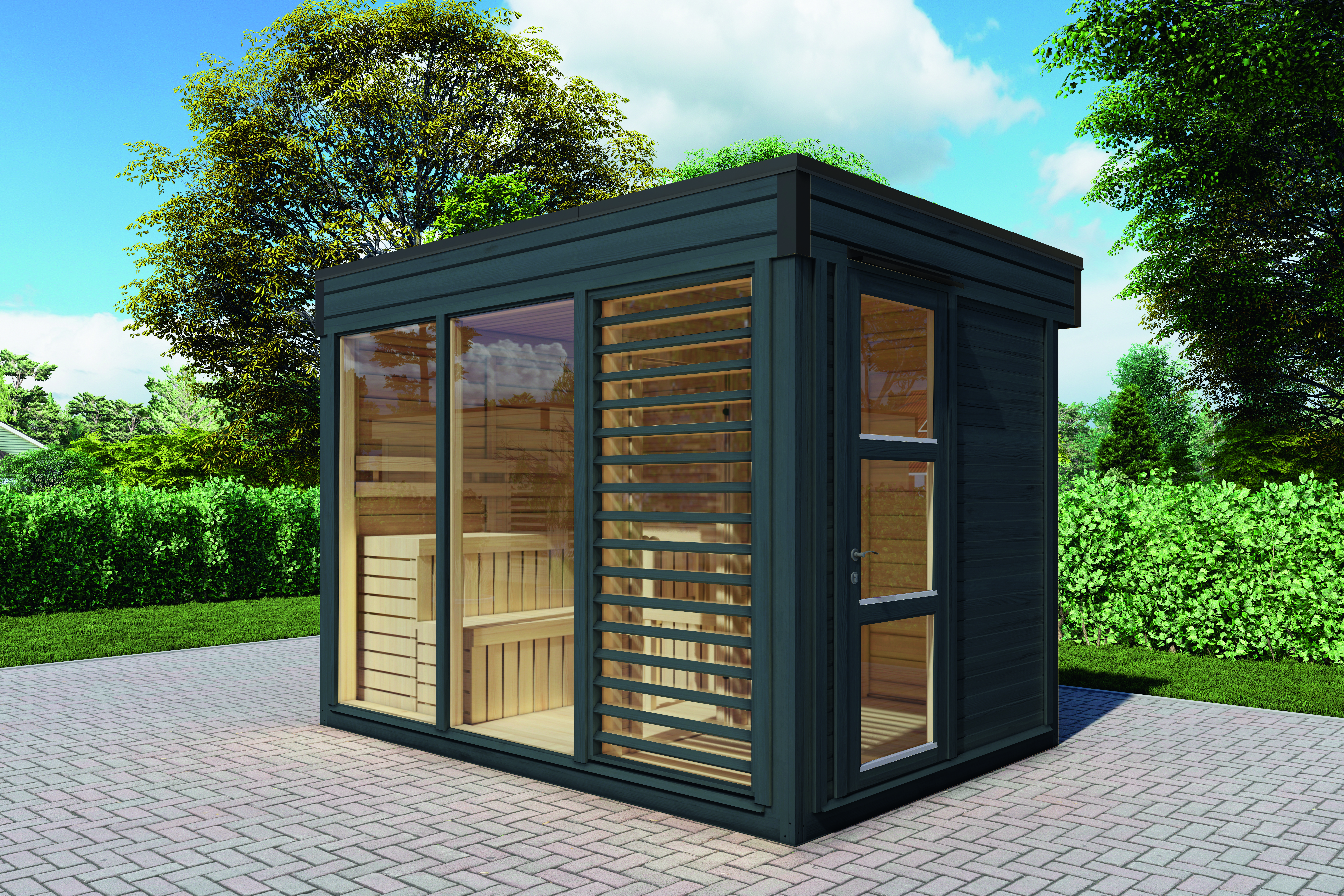 Wolff Finnhaus Saunahaus Paradiso 3x2 (1-Raum/2-Raum)