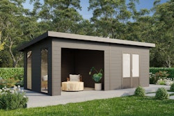 Wolff Finnhaus WPC Gartenhaus Tona 6024 mit Wandpaket - 28 mm