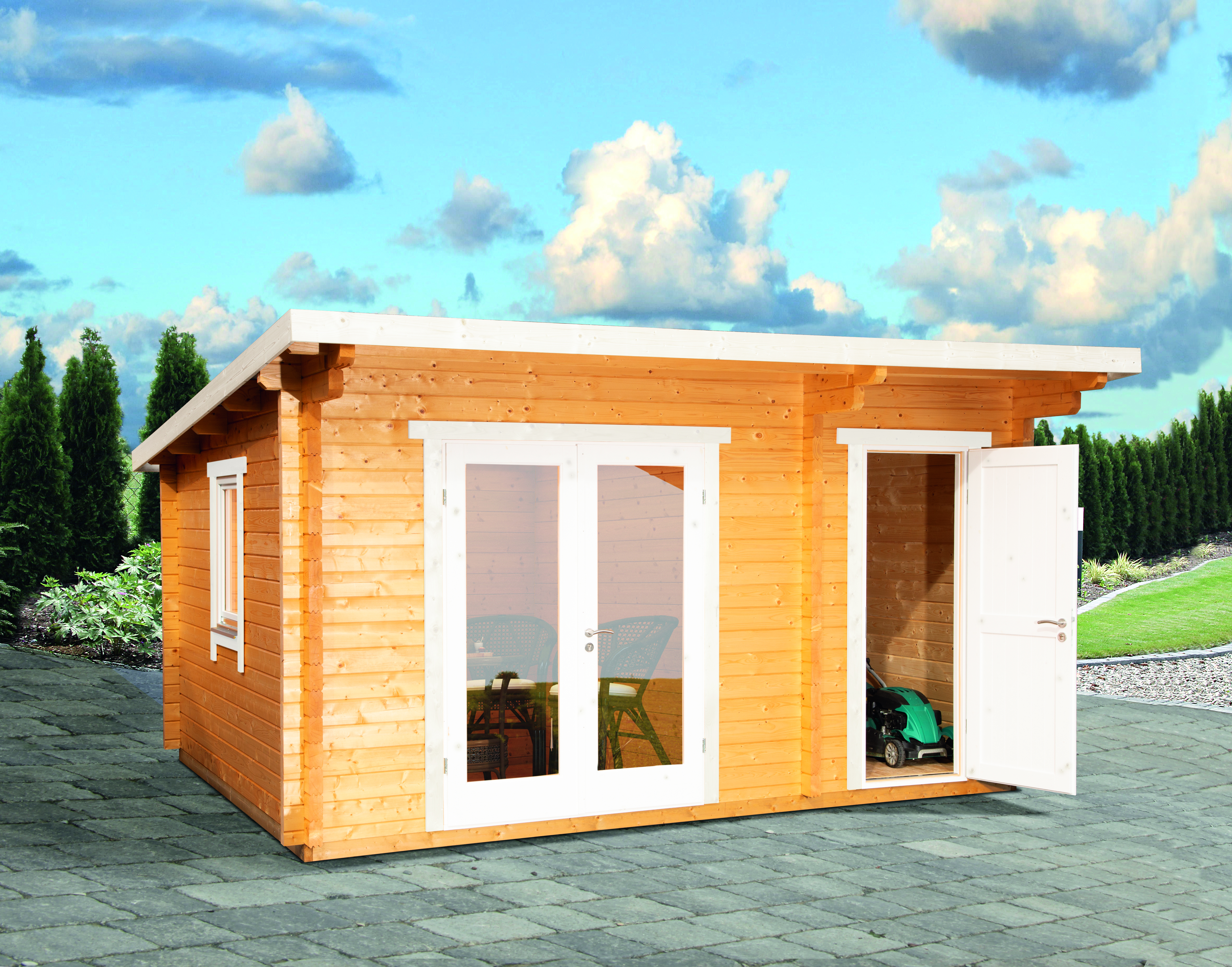 Wolff Finnhaus Gartenhaus Trondheim 44-D 2-Raum isolierverglast