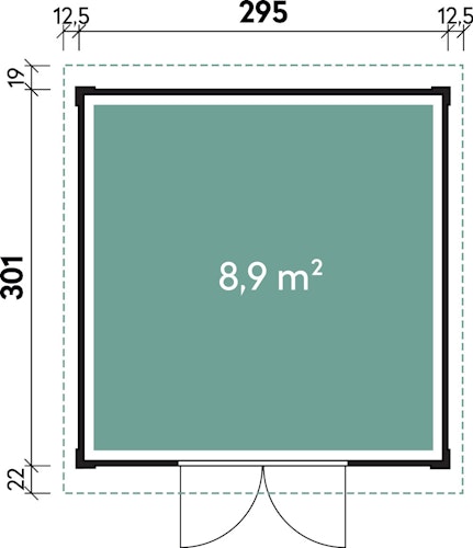 Wolff Finnhaus Gartenhaus Pulti Softline 3030 - 28 mm