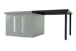 Wolff Finnhaus Terrasse 3030 Anthrazit für Premium Metall Gartenhäuser (Breite 300 cm)