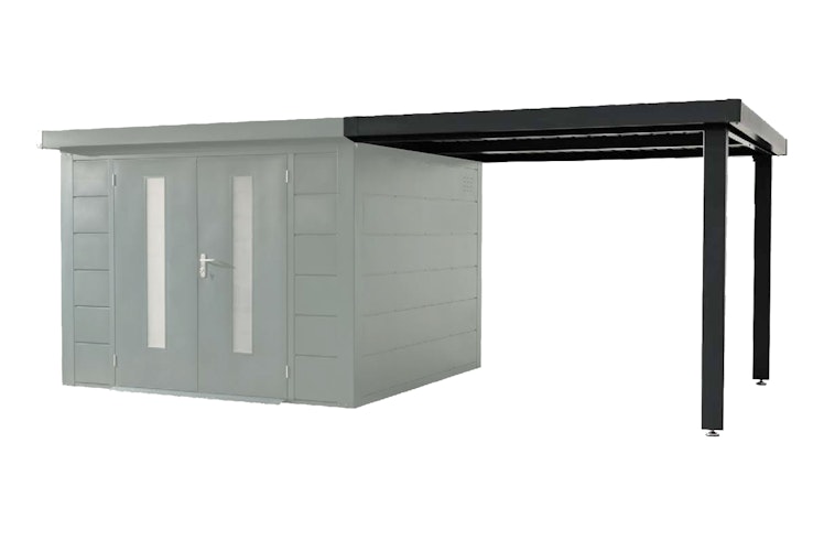 Wolff Finnhaus Terrasse 3024 Anthrazit für Premium Metall Gartenhäuser (Breite 300 cm)