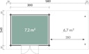 Vorschaubild Wolff Finnhaus Gartenhaus Gerätehaus Pulti 34-B  Typ 2 mit 300 cm Seitendach C