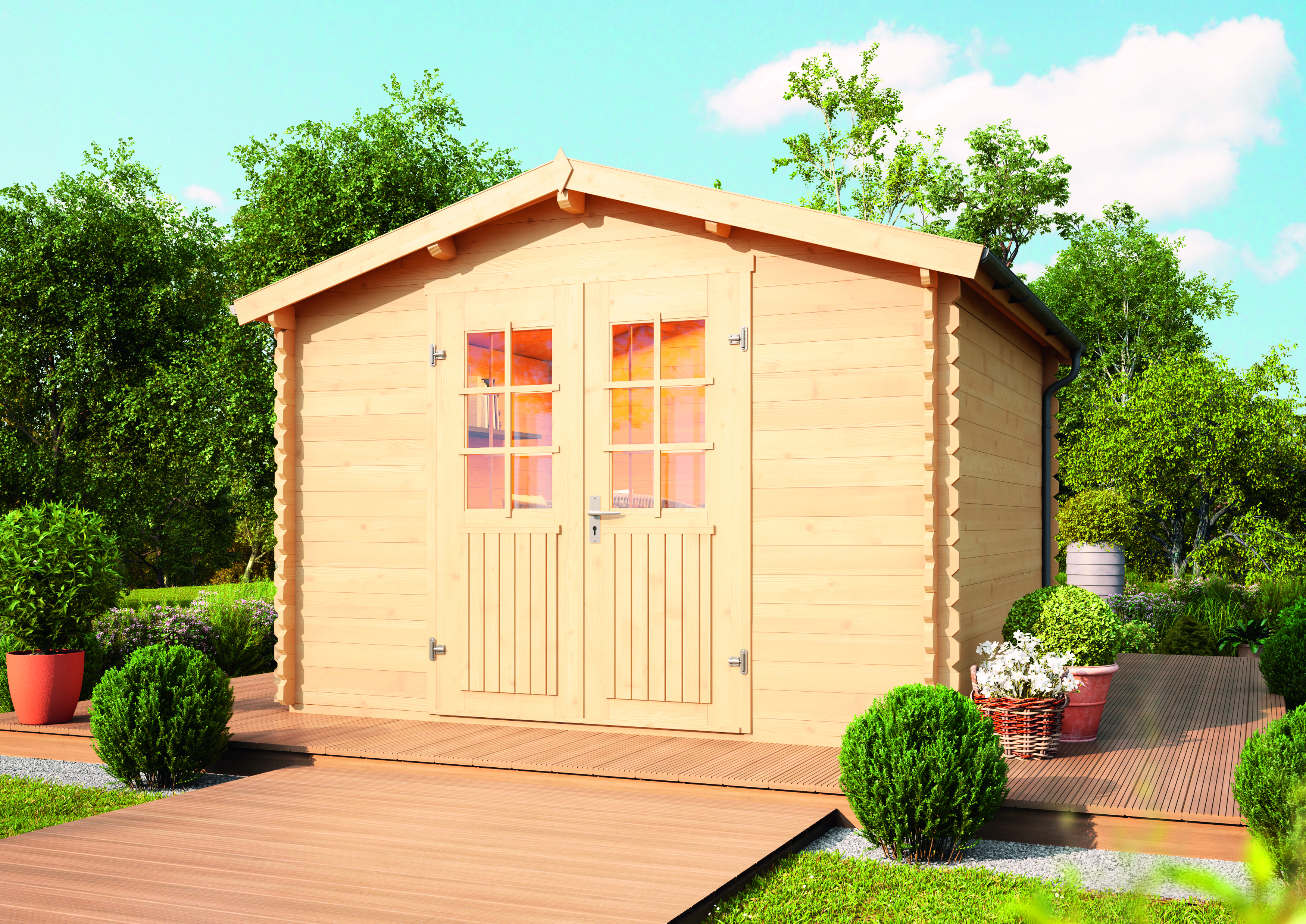 Wolff Finnhaus Gartenhaus Blockbohlenhaus Paris A - Aktionsmodell