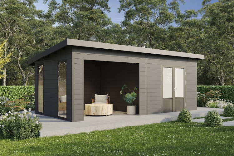 Wolff Finnhaus WPC Gartenhaus Tona 6030 mit Wandpaket - 28 mm