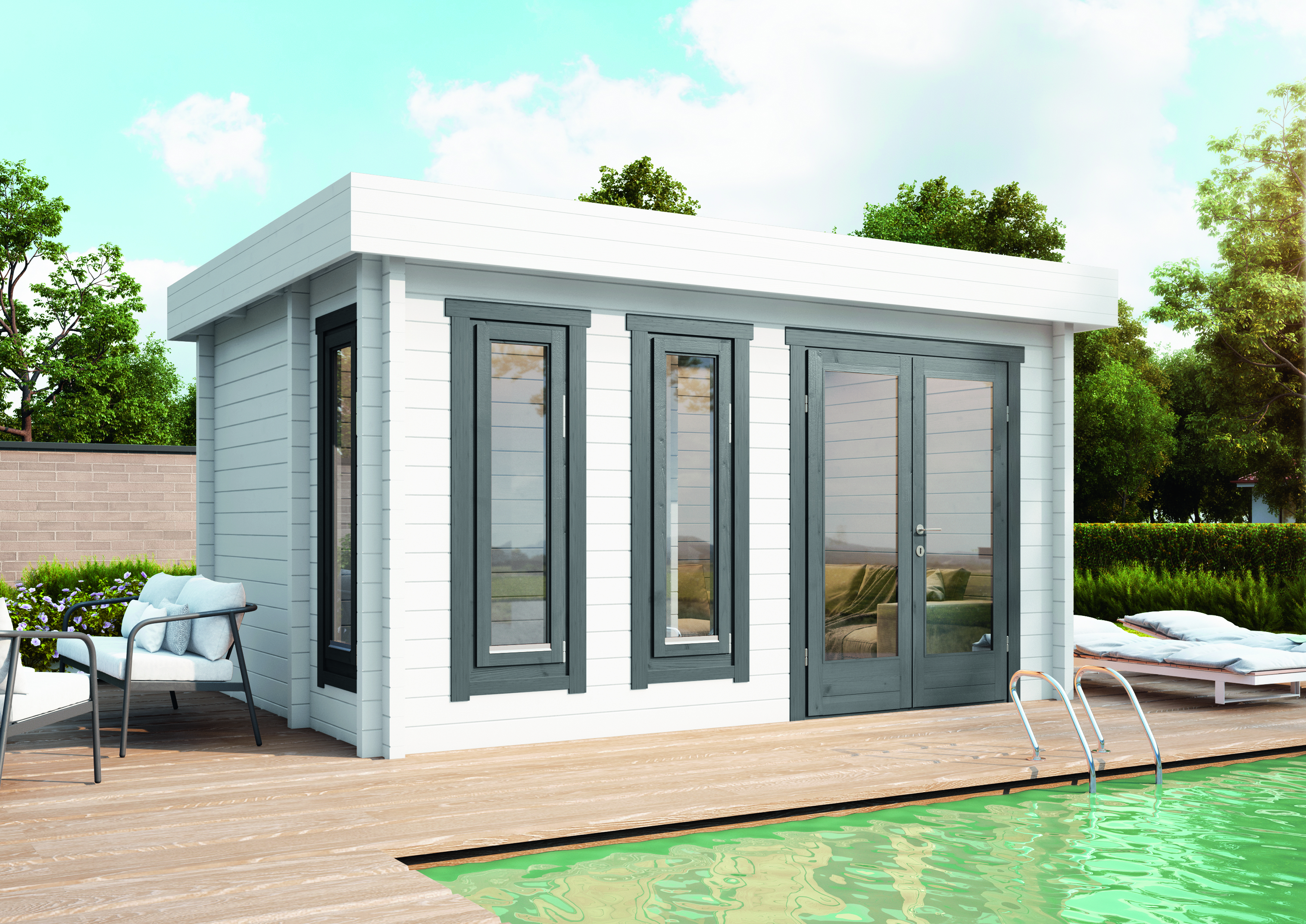 Wolff Finnhaus Saunahaus Eurika 58 de luxe isolierverglast