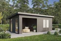 Wolff Finnhaus WPC Gartenhaus Tona 5024 mit Wandpaket - 28 mm