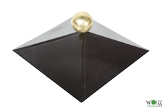 Wolff Finnhaus Dachhaube 4-eckig in schwarz mit Messingkugel Wolff Finnhaus Dachhaube 4-eckig in schwarz mit MessingkugelZubehörbild