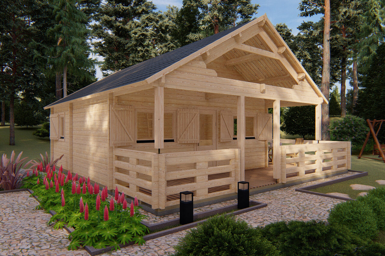 Wolff Finnhaus Ferienhaus Visby 36 - 68 mm