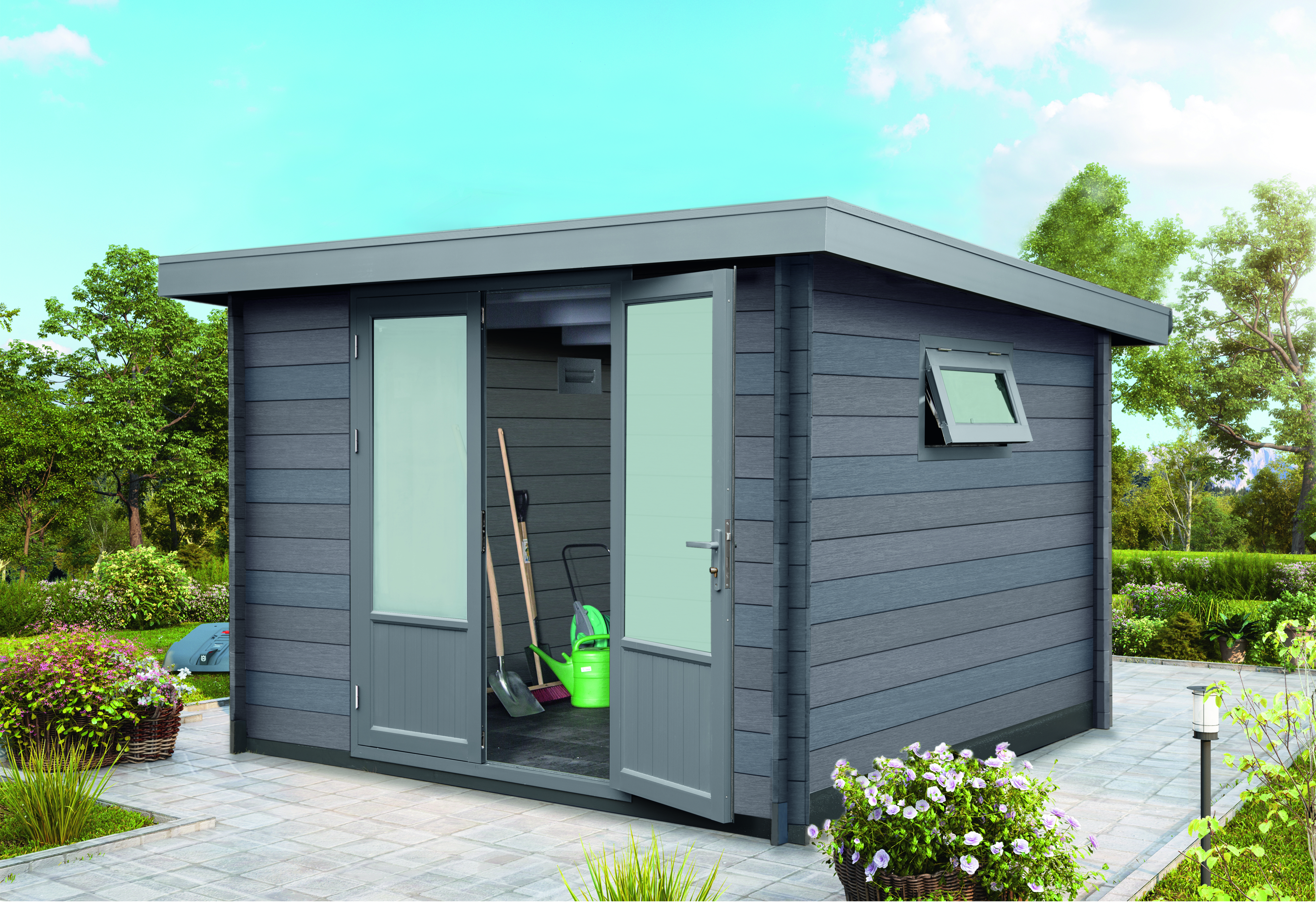 Wolff Finnhaus WPC Gartenhaus Trend D - 28 mm