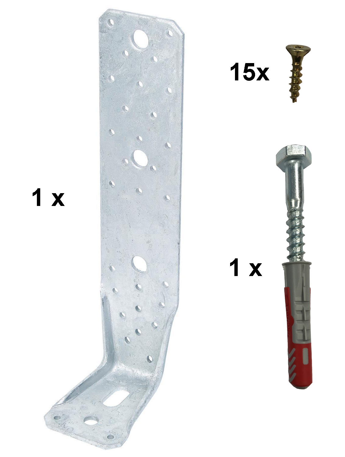 Sturmwinkel/Sturmanker für die Befestigung des Gartenhauses oder der Schleppdachpfosten am Fundament (1 Stück)
