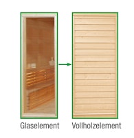 Wolff Finnhaus Sauna Paradiso: Tausch Glaselement in Vollholzelement
