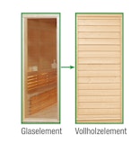 Wolff Finnhaus Sauna Paradiso: Tausch Glaselement in Vollholzelement Wolff Finnhaus Sauna Paradiso: Tausch Glaselement in VollholzelementZubehörbild