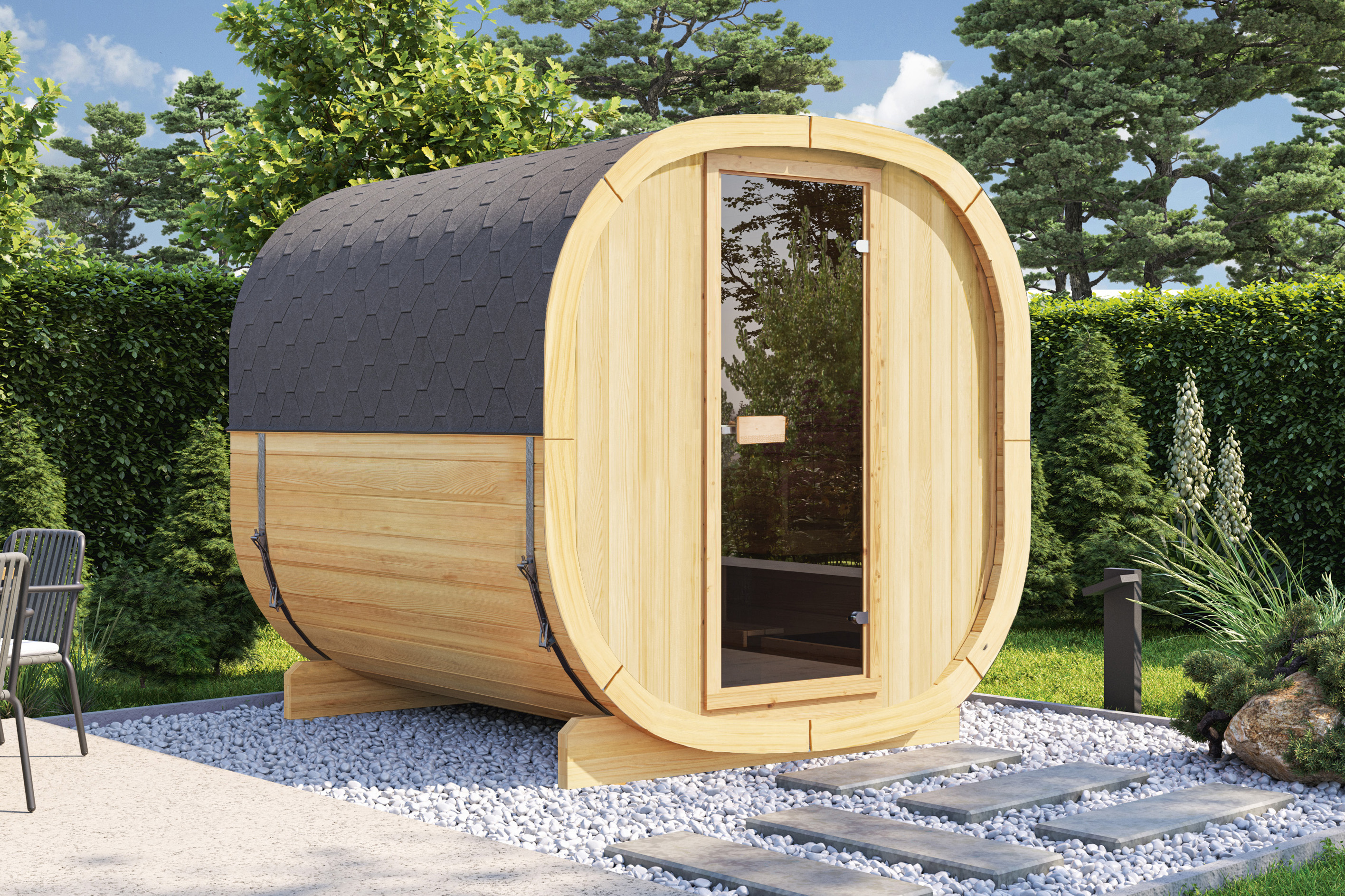 Wolff Finnhaus Gartensauna Colm 2123 Bausatz naturbelassen - 42 mm