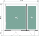 Vorschaubild Wolff Finnhaus Gartenhaus Trondheim 44-D 2-Raum isolierverglast XL