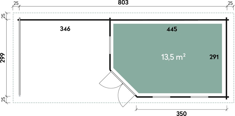 Wolff Finnhaus Gartenhaus 5-Eckhaus Maja 40-B / 1-Raum
