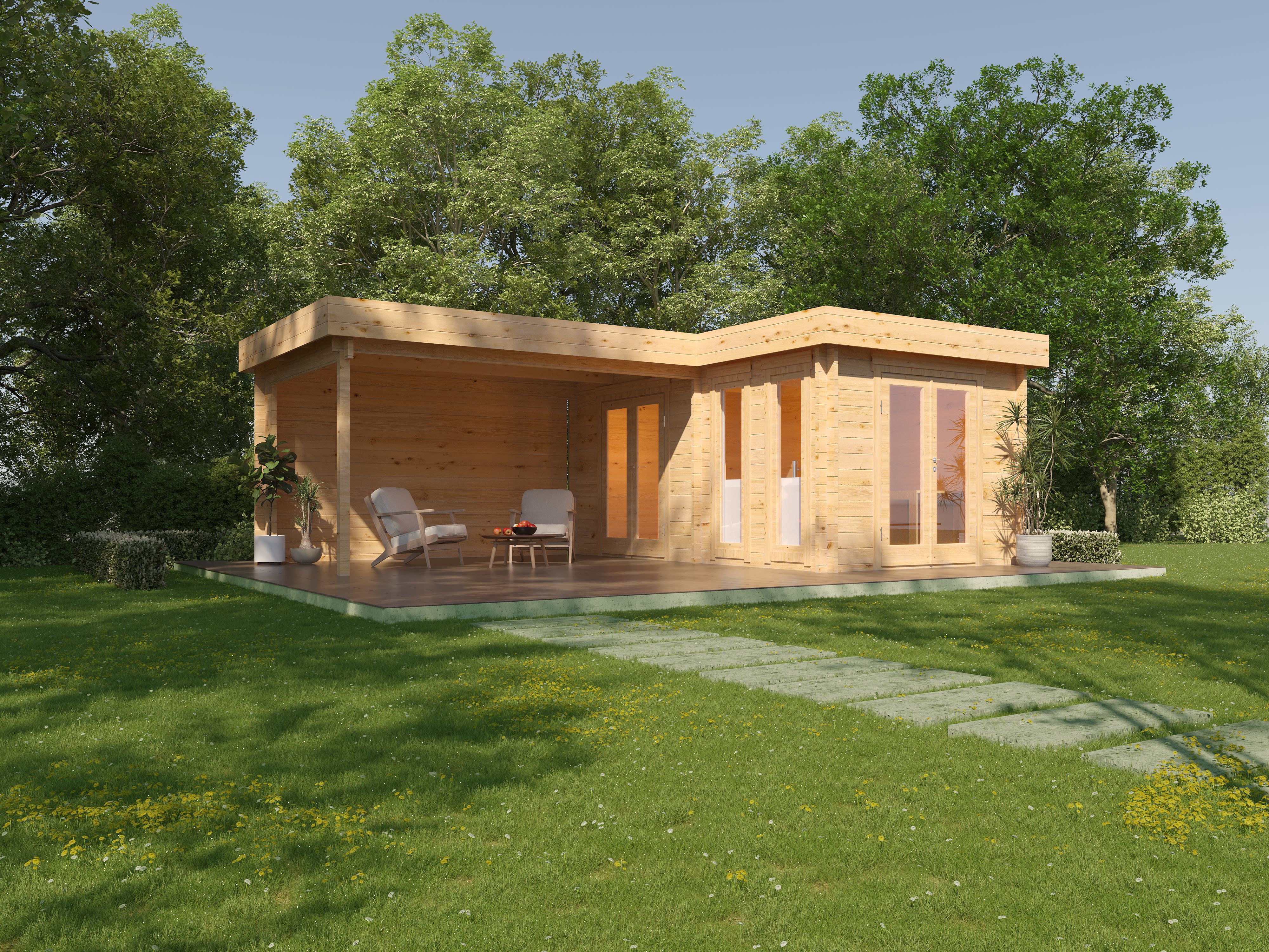 Wolff Finnhaus Gartenhaus Hermosa 6848 - 70 mm 