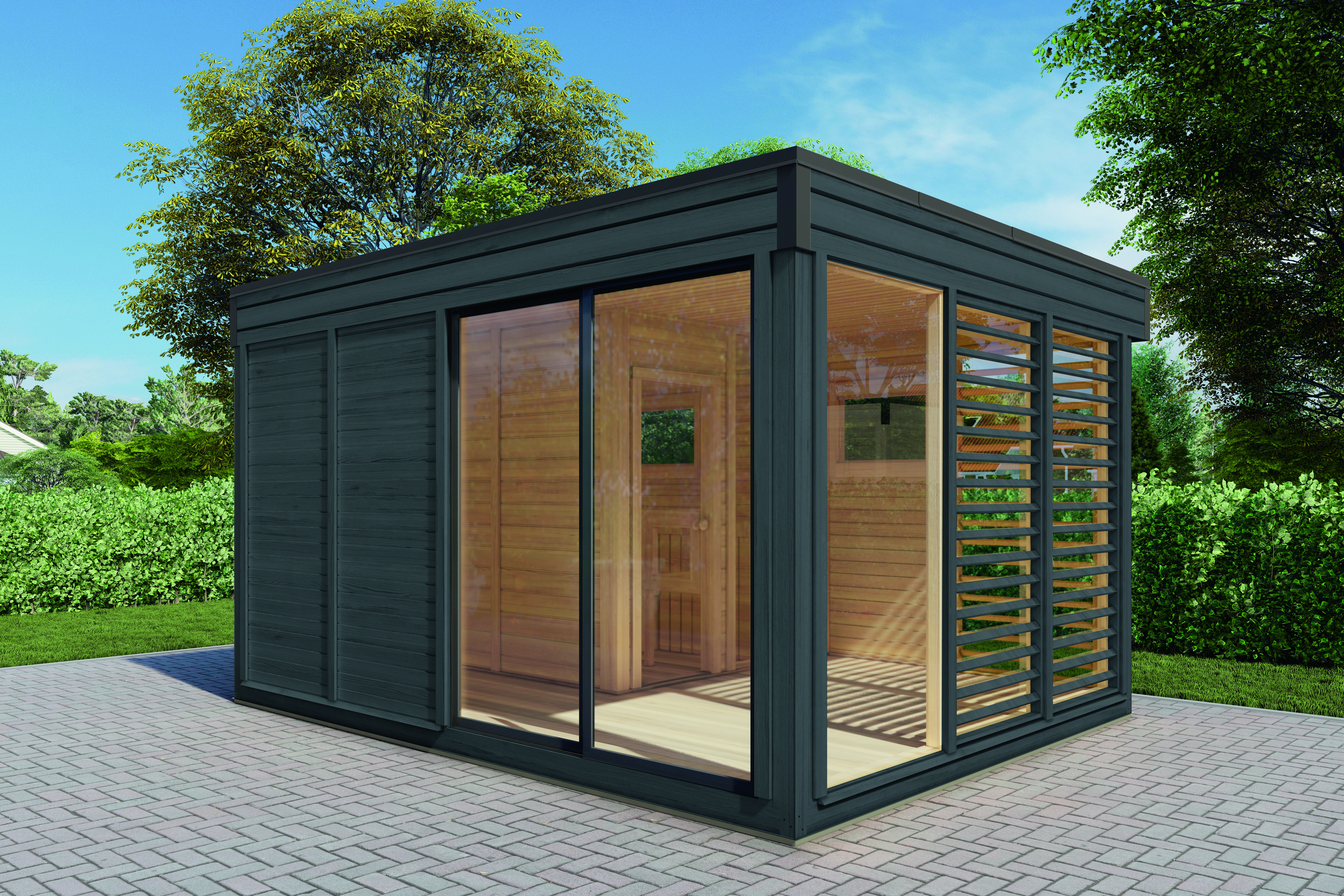 Wolff Finnhaus Saunahaus Paradiso 4x3 (2-Raum)