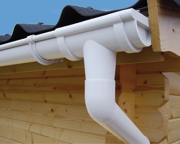 Kunststoff Dachrinnenset 404B für Pultdach/Flachdach Gartenhäuser