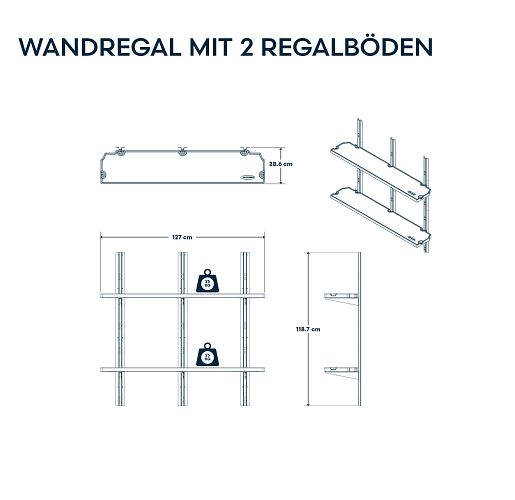 Suncast Wandregal-Set (2 St. Regalböden)