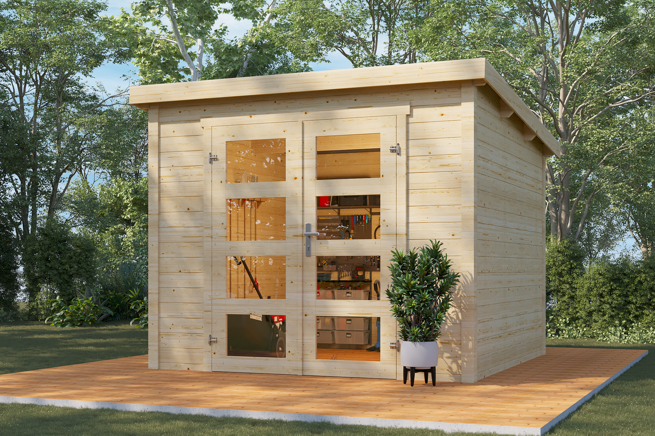 Wolff Finnhaus Gartenhaus Bengt 2525 - 28 mm