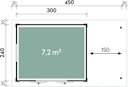 Vorschaubild Wolff Finnhaus Gartenhaus Gerätehaus Pulti 28 ST-B mit 150 cm Seitendach A