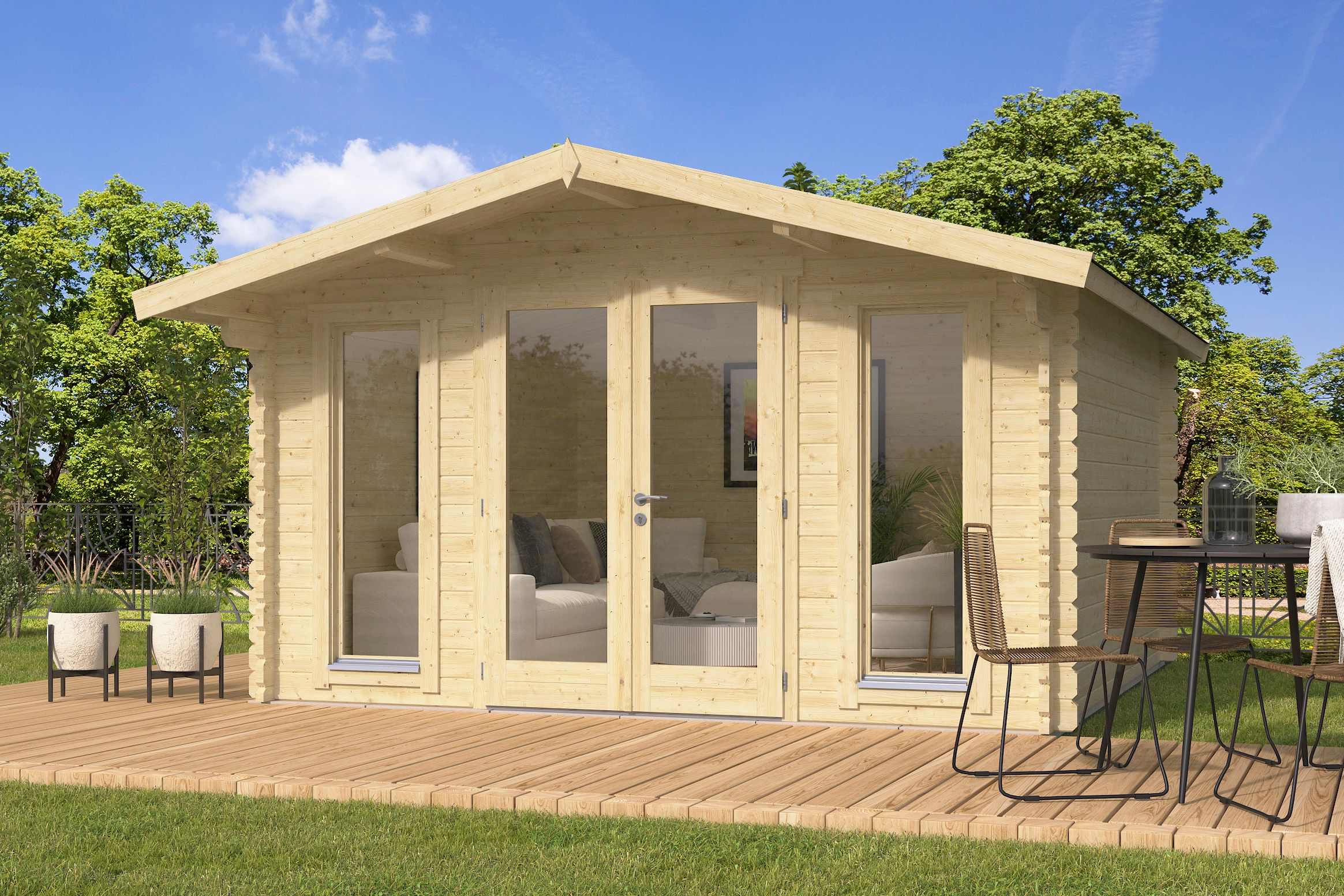 Wolff Finnhaus Gartenhaus Rona 3838 - 44 mm