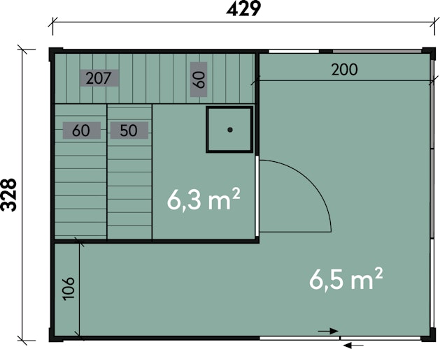 Wolff Finnhaus Saunahaus Paradiso 4x3 (2-Raum)