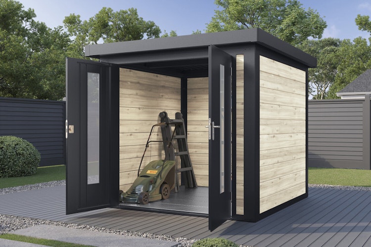 Wolff Finnhaus Metall-Holzgartenhaus Hybridhaus Henrik - 28 mm