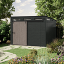 Vorschaubild Suncast Kunststoff-Gerätehaus Modernist mit Schiebetür – stahlverstärkt (Woodland)