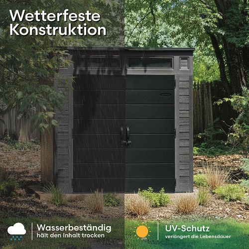 Suncast Kunststoff-Gerätehaus Modernist – stahlverstärkt (groß)
