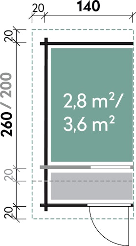 Wolff Finnhaus Anbauschuppen 28-XS Flachdach