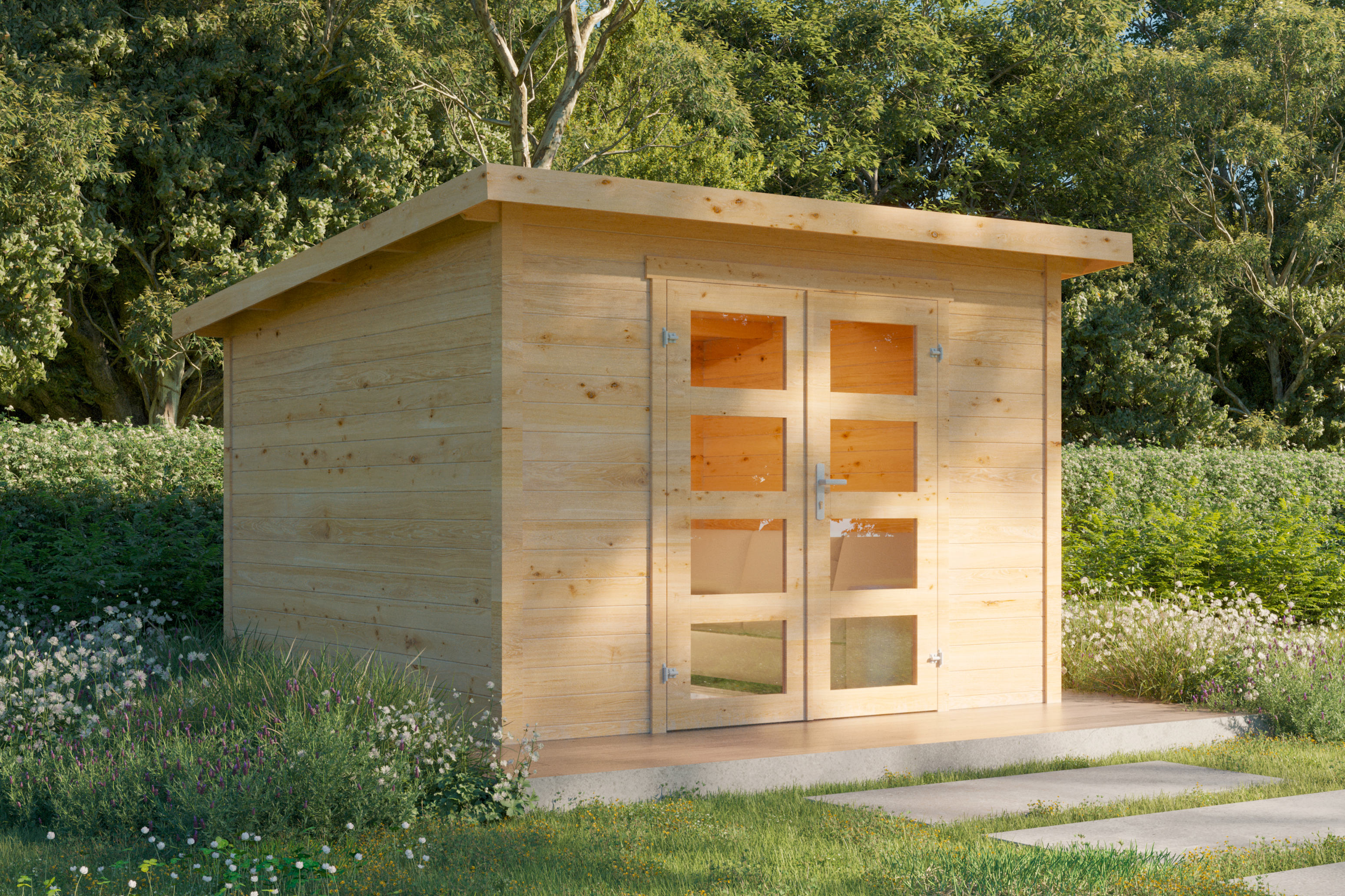 Wolff Finnhaus Gartenhaus Thies 2929 - 28 mm