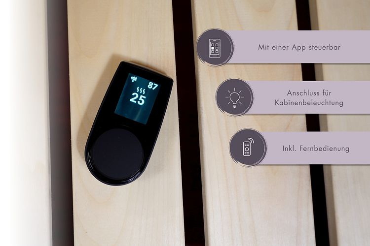 Karibu 11 kW Saunaofen finnisch anthrazit inkl. Huum WLAN Steuergerät mit App-Steuerung