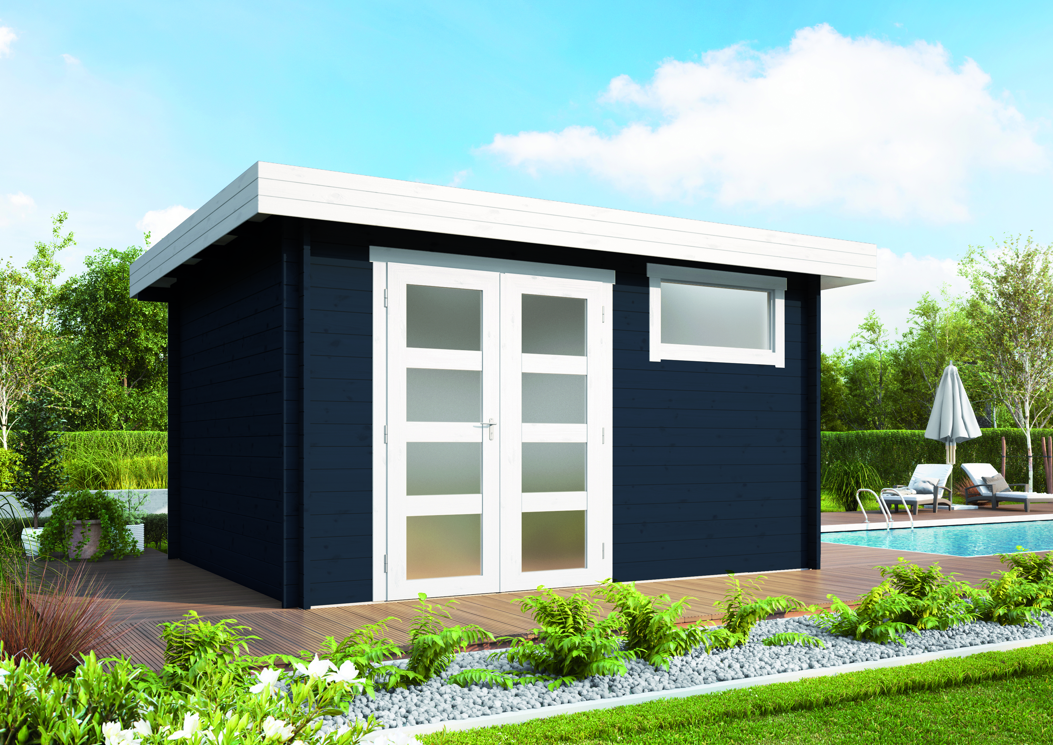 Wolff Finnhaus Gartenhaus Flachdachhaus Lille A - Aktionsmodell